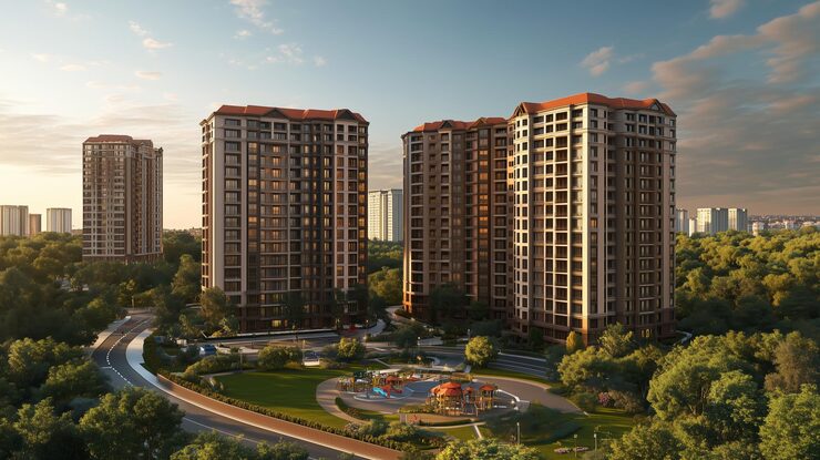 Doshi Risington Phase 2 under construction apartments on OMR Karapakkam Chennai with 2 and 3 BHK configurations